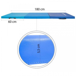 Žínenka skladacia trojdielna 180x60x5, 5 cm SPRINGOS ULTRA modrá