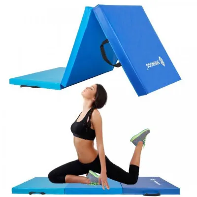 Žínenka skladacia trojdielna 180x60x5, 5 cm SPRINGOS ULTRA modrá