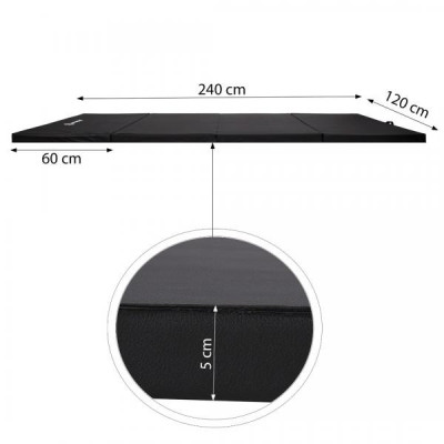 Žínenka skladacia štvordielna 240x120x5 cm SPRINGOS MAXI čierna