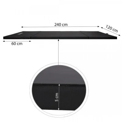 Žínenka skladacia štvordielna 240x120x5 cm SPRINGOS MAXI čierna