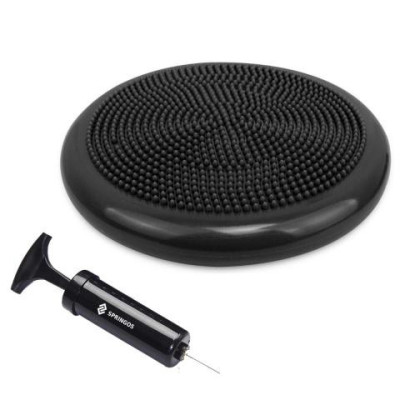 Balančná a masážna podložka + pumpička SPRINGOS MEDICAL čierna
