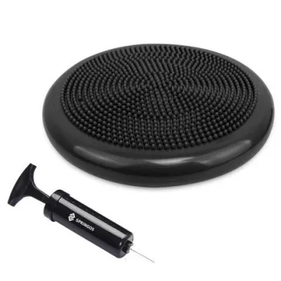 Balančná a masážna podložka + pumpička SPRINGOS MEDICAL čierna