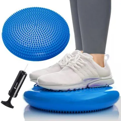 Balančná a masážna podložka + pumpička SPRINGOS MEDICAL tmavo modrá