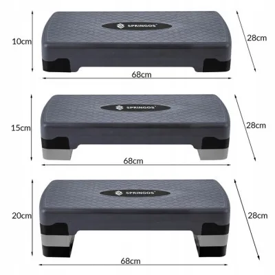 Stepper aerobic mostík 3-stupne 68x28 cm SPRINGOS FA0203