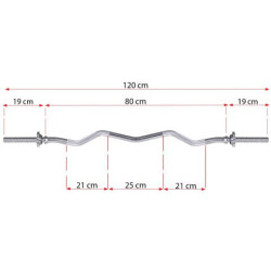 Vzpieračská tyč EZ 120cm / 25mm lomená SPRINGOS