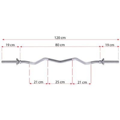 Vzpieračská tyč EZ 120cm / 25mm lomená SPRINGOS