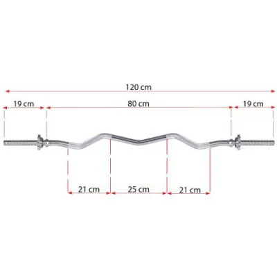 Vzpieračská tyč EZ 120cm / 25mm lomená SPRINGOS