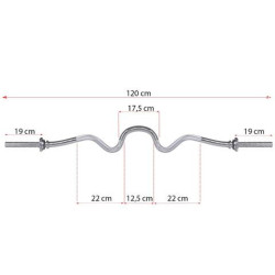 Vzpieračská tyč EZ COMBO 120cm / 25mm lomená SPRINGOS