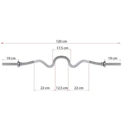Vzpieračská tyč EZ COMBO 120cm / 25mm lomená SPRINGOS