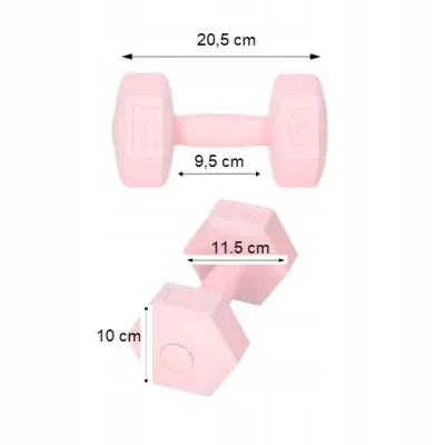 Sada činiek 2x2 kg SPRINGOS HEX ružové