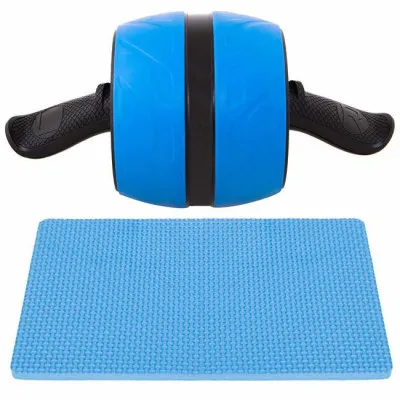 Posilňovacie koliesko SPRINGOS AB ROLLER modré + podložka
