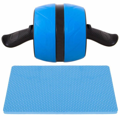 Posilňovacie koliesko SPRINGOS AB ROLLER modré + podložka