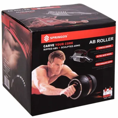 Posilňovacie koliesko SPRINGOS AB ROLLER modré + podložka