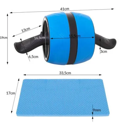 Posilňovacie koliesko SPRINGOS AB ROLLER modré + podložka