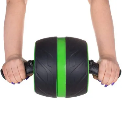 Posilňovacie koliesko SPRINGOS AB ROLLER zelené + podložka