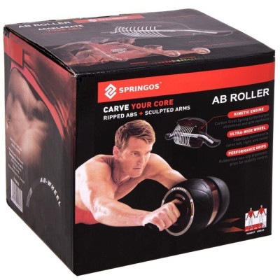 Posilňovacie koliesko SPRINGOS AB ROLLER zelené + podložka