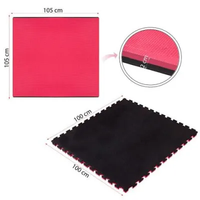 Penová podložka Puzzle 100x100x2 cm SPRINGOS POWER čierno-červená