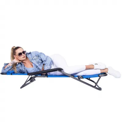 Záhradné polohovacie kreslo SPRINGOS RELAX svetlo modré