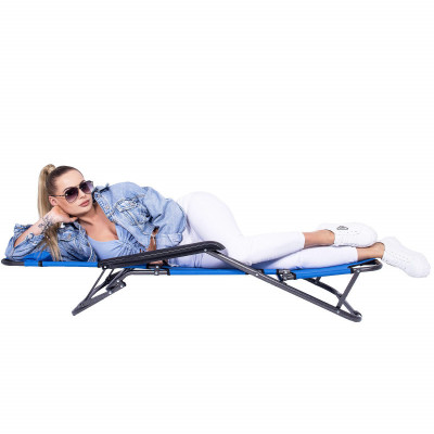 Záhradné polohovacie kreslo SPRINGOS RELAX svetlo modré