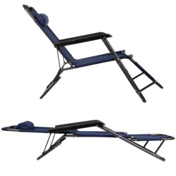 Záhradné polohovacie kreslo SPRINGOS RELAX tmavo modré