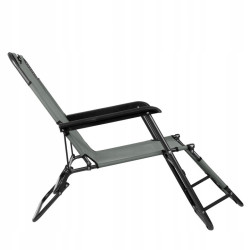 Záhradné polohovacie kreslo SPRINGOS RELAX šedé