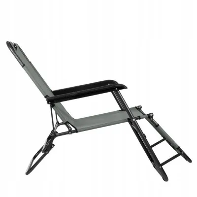 Záhradné polohovacie kreslo SPRINGOS RELAX šedé