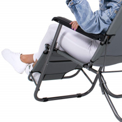 Záhradné polohovacie kreslo SPRINGOS RELAX šedé