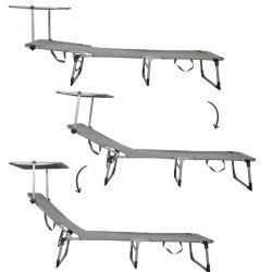 Záhradné polohovacie lehátko SPRINGOS POOL sivé