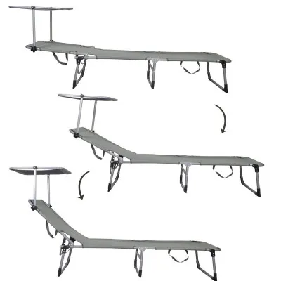 Záhradné polohovacie lehátko SPRINGOS POOL sivé