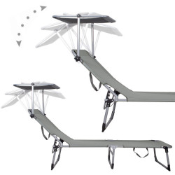 Záhradné polohovacie lehátko SPRINGOS POOL sivé