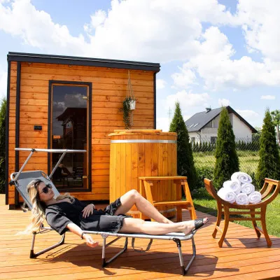 Záhradné polohovacie lehátko SPRINGOS POOL sivé