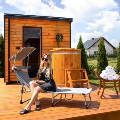 Záhradné polohovacie lehátko SPRINGOS POOL sivé