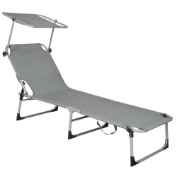 Záhradné polohovacie lehátko SPRINGOS POOL sivé