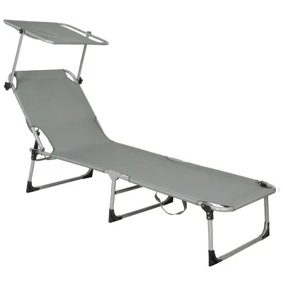 Záhradné polohovacie lehátko SPRINGOS POOL sivé