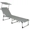Záhradné polohovacie lehátko SPRINGOS POOL sivé
