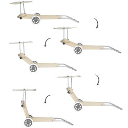 Záhradné lehátko na kolieskach SPRINGOS MOBI béžové