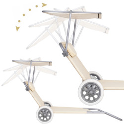 Záhradné lehátko na kolieskach SPRINGOS MOBI béžové