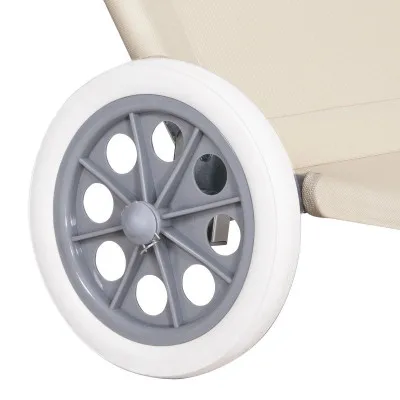 Záhradné lehátko na kolieskach SPRINGOS MOBI béžové