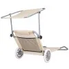 Záhradné lehátko na kolieskach SPRINGOS MOBI béžové