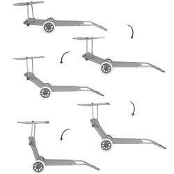 Záhradné lehátko na kolieskach SPRINGOS MOBI šedé