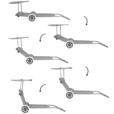 Záhradné lehátko na kolieskach SPRINGOS MOBI šedé