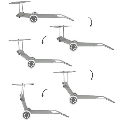 Záhradné lehátko na kolieskach SPRINGOS MOBI šedé