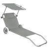 Záhradné lehátko na kolieskach SPRINGOS MOBI šedé