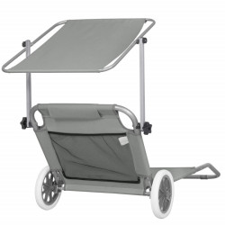 Záhradné lehátko na kolieskach SPRINGOS MOBI šedé