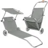 Záhradné lehátko na kolieskach SPRINGOS MOBI šedé
