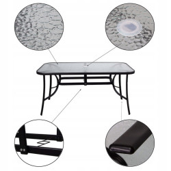 Záhradný stôl 150x90 cm SPRINGOS TOSCANA čierny