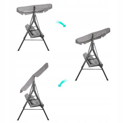 Záhradná hojdačka SPRINGOS GRACE 3-miestna, šedá