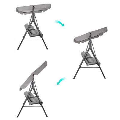 Záhradná hojdačka SPRINGOS GRACE 3-miestna, šedá