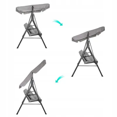 Záhradná hojdačka SPRINGOS GRACE 3-miestna, šedá