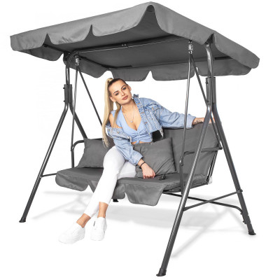 Záhradná hojdačka SPRINGOS GRACE 3-miestna, šedá